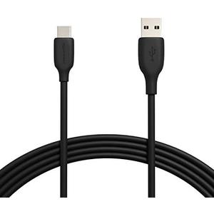 Amazon Basics USB-C to USB-A 2.0 Fast Charger Cable, 480Mbps Speed, USB-IF Certified, for Apple iPhone 16/15, iPad, Samsung Galaxy, Tablets, Laptops, 10 foot, Black