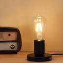 Polished Metal Desktop Lamp Base E26 E27 Screw Light Bulb Night Light Base Lamp Replacement, 6 Feet Cord Extension On/Off Switch,Small Replacement Screw Ceiling Bulb Hold. (Black)