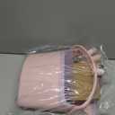 Broom with Dustpan Combo Set, 52-in Adjustable Handles Broom and Dustpan Set with Combo Teeth Easy to Scrape Off Pet Hair, Indoor&Outdoor Sweeping (Pink-purple)