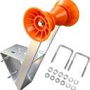 Boat Trailer Winch Stand, 5mm Galvanized Steel, 5.1" PU Orange Roller & U-Bolts, Heavy-Duty Winch Post Fits 2-3" W x 2-3" H, for Fishing Boat, Jet Ski, Speedboat, Sailboat