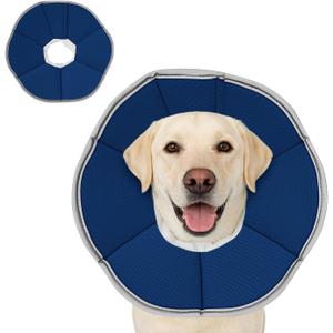 MAXFUT Dog Cone Collar,Soft Cone for Dogs to Stop Licking After Surgery,Non Inflatable Dog Donut Cone (Blue, XL) (Blue, XL)