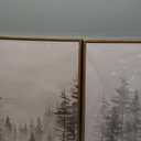 Beige Foggy Pine Tree Framed Canvas Wall Art Set,Modern Misty Forest Wall Decor,Nature Landscape Brown Art Print for Living Room,Bedroom-16 x24 x3