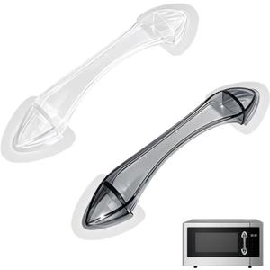 2Pcs Universal Microwave Door Handle Replacement Fits Most Microwave Ovens Replace for Samsung General Electric GE Handle Repair Part Fit with Hotpoint Microwave Replaces (1pcs Clear & 1pcs Black)