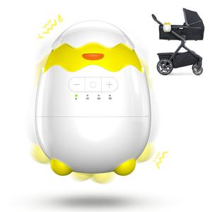 Rechargeable Baby Rocker for Strollers - 5 Vibration Speeds & 4 Timer Modes, Universal Portable Bouncer with Memory Function, Quiet Vibration Soother for Newborns to Toddlers & with 2 Brackets