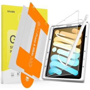 SPARIN 2 Pack Paper Glass Screen Protector for iPad Mini 7 (A17 Pro) & iPad Mini 6 8.3 inch (7th/6th Gen, 2024/2021), Matte Film for Drawing/Writing with Auto Application Tray