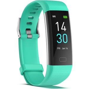 ENGERWALL Fitness Tracker with Step/Distance/Calories Counter, Activity Tracker with Heart Rate Monitor, Slim Style Watch IP68 Waterproof, Sleep Monitor Tracker, Pedometer Watch for Women Men Kids (Green)