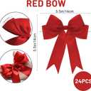 Red Satin Bows for Gift Wrapping, 5.5inch Ribbon Gift Bows for Birthday, Wedding, Party,Christmas Decoration,Valentines Day Bow,24 Pcs