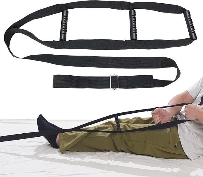 Munzong Bed Ladder Assist Black Pull Up  Sit Up Assist Device, Assistive Bedside Straps with Handle Strap, Portable Rope Beds Ladder Helper for Elderly Senior Injury Handicap Patient Pregnant