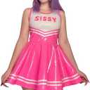 Littleforbig Women Sleeveless Overall Cheer Sissy Bodycon Mini Dress Skirt Size XL