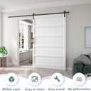 Fredbeck 60x96 Inch White Sliding Barn Door Slab with 10ft Hardware Kit Included, 5-Panel,White Doors for Bedroom