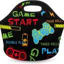 Boys Lunch Bags Neoprene Kids Lunch Box Game Theme Reusable Waterproof Lunch Tote Organizer for Work Outdoor Travel Camp Picnic