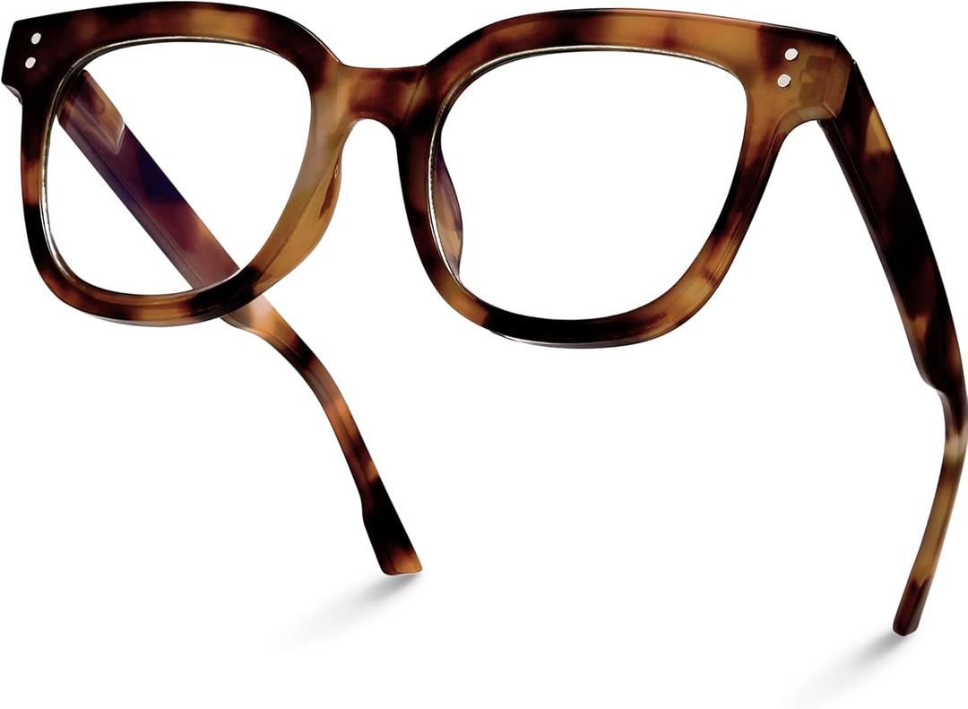 miyya Oversized Blue Light Glasses For Woman, Fashion Computer Screen Glasses, Non Prescription Eyeglasses For Women (*Tortoiseshell)