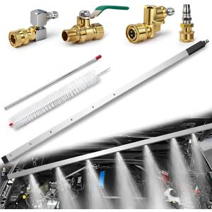 Gekufa 39'' Car Radiator Cleaning Wand, 25 Fan Nozzle Radiator Genie Water Air Cleaning Wands, High-Pressure Washer Radiator Wand with 1/4'' Quick Coupler (4500PSI)