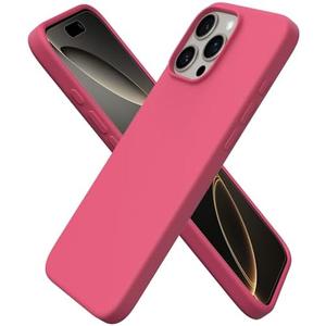 ORNARTO Compatible with iPhone 16 Pro Max Case 6.9", Slim Liquid Silicone 3 Layers Soft Gel Rubber Shockproof Protective Case with Anti-Scratch Microfiber Lining-Desert Rose