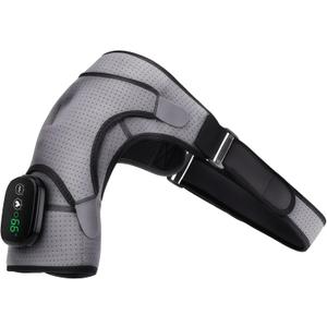 byepica Electric Shoulder Massager Heated Brace, Cordless Wrap with Vibration, Touch Screen Control, USB Rechargeable, Ce Certified, Black & Grey