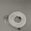 20ft White RG6 Coaxial Cable with F Connectors, F81 RF Double Female Adapter, Low Loss High-Speed Coax Cord Extender for HD TV, Dish, Satellite, Antenna, TV Cable 20'