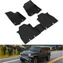 KIWI MASTER Floor Mats for 2018-2026 Jeep Wrangler JL 4-Door, OEM Replacement 82215203AE, Custom Fit All Weather Car Mats, Heavy Duty TPE Floor Liners, Front & Rear 2 Row, Black