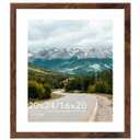 QOTIB Wood 20x24 Picture Frame with 16x20 Mat Deep Brown, Display 16x20 with Mat or 20x24 Without Mat, Wood 20 by 24 Photo Frame, 20 x 24 Frame for Wall Hanging Display, Deep Brown