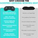 GODFREY Womens Rowing Seat Pad - 12mm Waterproof Non-Slip Rower Cushion with Optional Clip for Concept 2, Peloton, Hydrow & Water Rowers (Black)