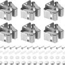 uxcell 12pcs Mop Broom Holder Wall Mount, 304 Stainless Steel Mop and Broom Holder, Wall Mounted Broom Hanger for Bathroom, Kitchen, Office, Grey