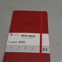 2026 Planner, Weekly and Monthly Planners, Faux Leather Daily Calendar 2026 Planner, 12 Month Agenda from Jan. to Dec., Hardcover Habit Tracker Journal 5.75" x 8.4"(Red)