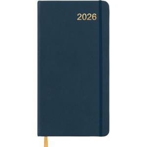 2026 Textured Cover Weekly Monthly Pocket Planner/Pocket Calendar, 6.75"x3.4": 14 Months (November 2025 - December 2026) / 2026 Calendar / 2026 Weekly Calendar/Weekly Planner Organizer (Navy) (Blue)
