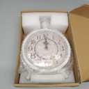 HZDHCLH Vintage Table Clock Battery Operated,Retro Mantel Clock for Living Room Fireplace Decor,Silent Metal Desk Clock,Farmhouse Shelf Clock (White)