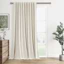 Guken Cream Linen Blackout Curtains 60 Inch Wide by 90 Inch for Living Room Bedroom Back Tab Thermal Insulated 100% Black Out Linen 1 Drapes Room Darkening Window Curtains Natural,1 Panel