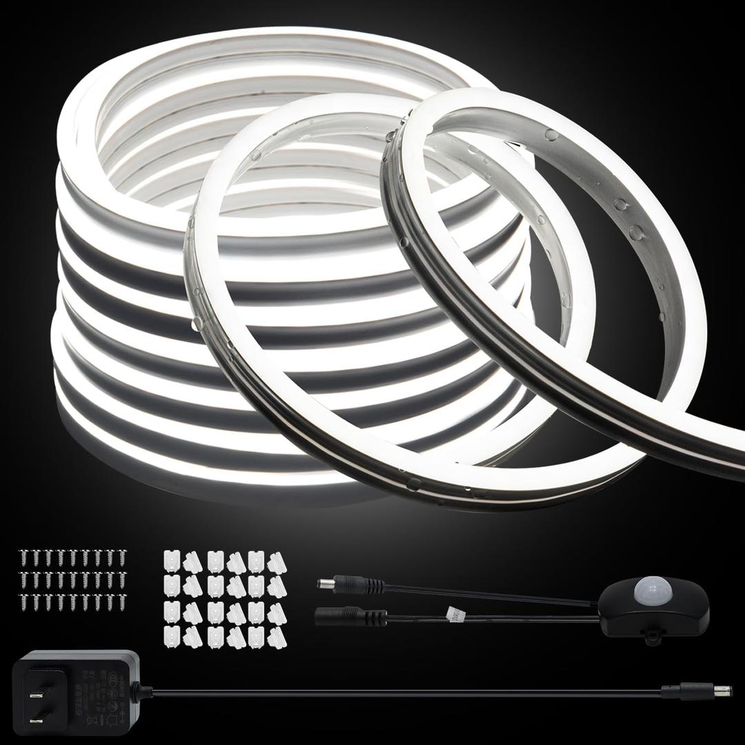 Hollywood Style Vanity Make Up Light 10FT, Bright Neon Light, Nightlight Night Light for Kids, Plug in Night Light for Adults Bedroom Soft White, Auto-On/Off, Can DIY Styling