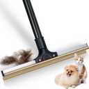 Carpet Rake for Pet Hair Removal, Reusable Dog Hair Remover with 47" Handle, Pet Hair Removal Tool with Innovative Metal Edge Design for Carpets, Rugs, Stairs, Pet Tower & Hard-to-Reach Places