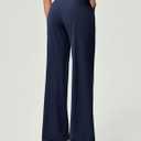 IUGA Womens Dress Pants Wide Leg Pull On Stretchy Work Pants Women High Waisted Business Casual Trousers with Pockets (XL)