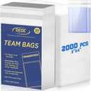DEDC 2000 Pcs Card Sleeves Team Set Bags for Trading CardsTeam Bag Fit 3x4 Top Loaders for Trading Card Shipping Sports Graded Card Sleeves Protector