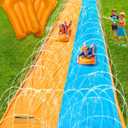 Spring Water 20FT Slip and Water Slide, Extra Long Slip n Water Slide for Kids and Adults, 2 Inflatable Bodyboards and Sprinkler, Giant Summer Heavy Duty Water Slides Outdoor Toys for Backyard