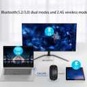 AIKOKOK Wireless Bluetooth Mouse, Rechargeable, Dual Mode Bluetooth 5.2 & 2.4G USB, LED Lights, Slim, Silent, Portable Computer Mouse for Laptop, PC, MacBook, iPad, Tablet (Black)