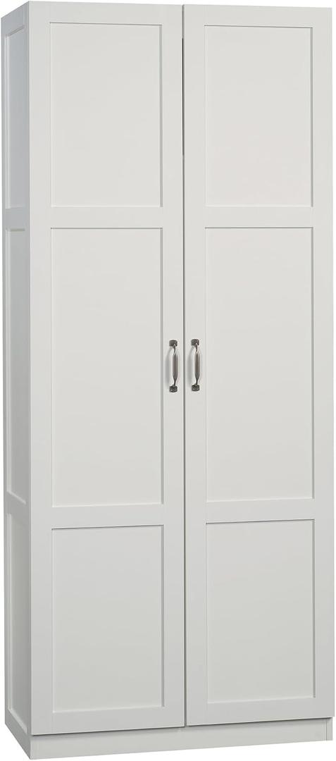 Sauder Select Storage Cabinet/ Pantry cabinets, White finish (16.1"D x 29.61"W x 71.1"H)