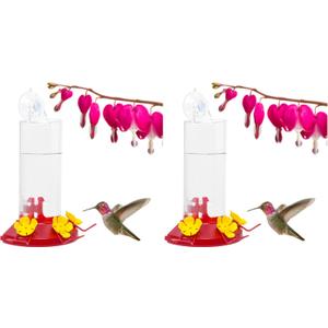 Perky-Pet 217 Window Mount Plastic Hummingbird Feeder with Perches - 8 oz Outdoor Garden Dcor Hummingbird Feeder (Pack of 2)