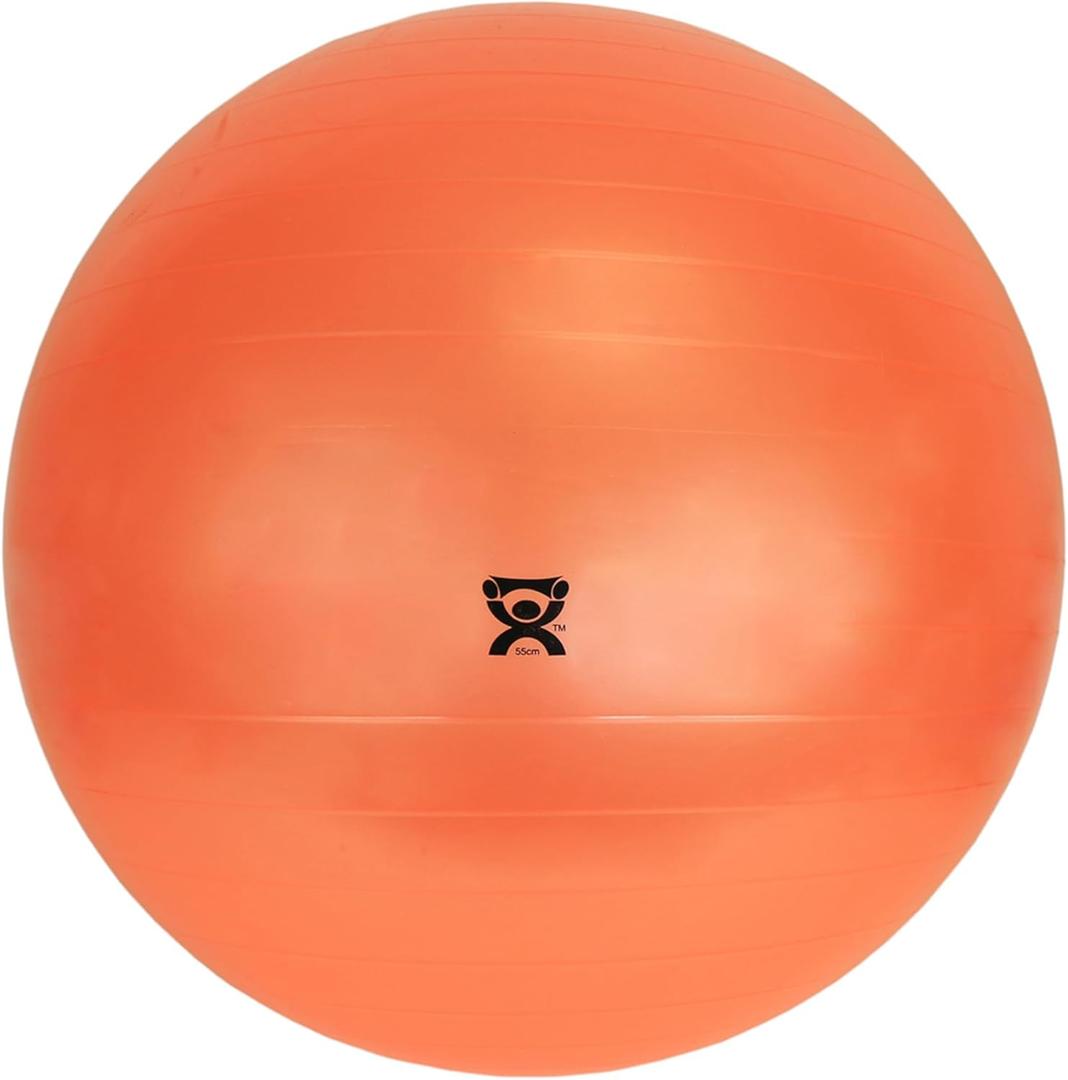 Cando 30-1800 Blue Non-Slip PVC Vinyl Inflatable Exercise Ball, 12" Diameter, 300 lbs Weight Capacity (Orange)