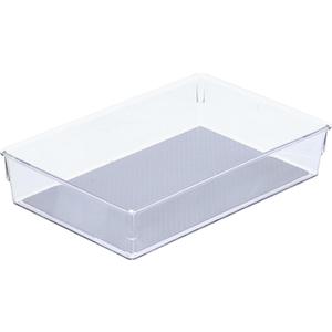 Glad Drawer Organizer Bin, 9x6 - Heavy Duty Clear Plastic Storage Tray for Junk Drawers, Kitchen Utensils, Bathroom Vanity, and Organizing Pantry - BPA Free, Food Safe, Non Slip