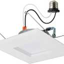 Satco LED Retrofit Downlight with Stepped Baffle, CCT Selectable 2700K/3000K/3500K/4000K/5000K, 5-6 Inch Square, White