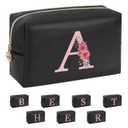 Initial Makeup Bag for Women, Travel Makeup Bag Small Cosmetic Bag, Birthday Gifts for Girls and Women, Teen Girls Gifts Trendy Stuff, Personalized Gifts for Grandkids Teacher Friends Bride Bridesmaid