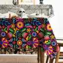 Horaldaily Mexico Tablecloth 60x84 Inch Rectangular, Halloween Cinco Dia De Los Muertos Seasonal Table Cover for Party Picnic Dinner Decor