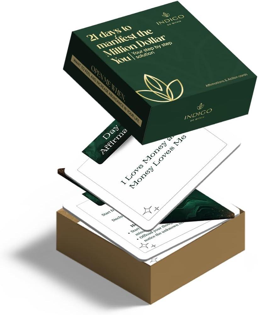 Money Manifestation Cards NLP Neuroscience Based 42 Positive Daily Affirmations and Journaling Prompt Deck Become Your Abundant Rich self Mindful Affirmations for Men and Women