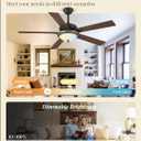 Fanbulous 56" Vintage Ceiling Fan with Light, Retro Ceiling Fan with Dimmable LED Light, Remote/APP Control,5 Dual Finish Blades,6-Speed Traditional ceiling fan for Bedroom, Living Room,Indoor&Outdoor