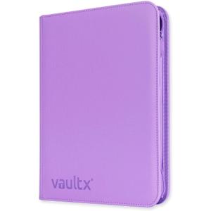 Vault X 9 Pocket Zip Binder, 360 Cards, Exo-Tec Material, 20 Side-Loading Pages (Purple)