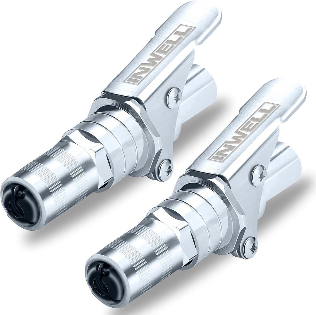 Locking Grease Gun Coupler (2 PC),Duty Quick Release Grease Couplers,18mm Head,Upgrade to 14000 PSI,Compatible with All Grease Guns 1/8" NPT Zerk Fittings
