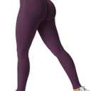 HIGORUN Women Workout Impact Leggings Scrunch Butt Lifting Gym Yoga Seamless Booty Leggings Purple M