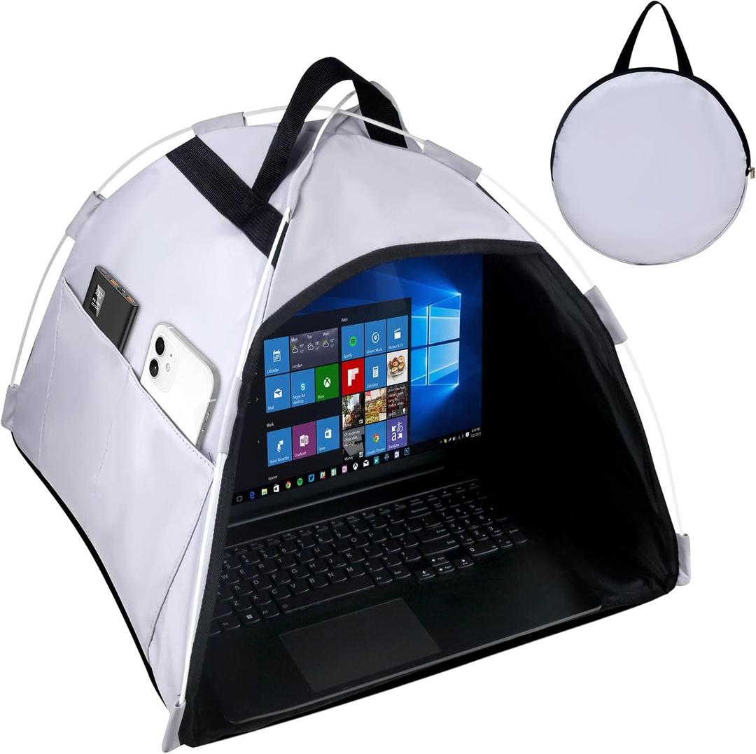 HoYiXi Universal Laptop Sun Shade and Privacy Foldable Shield Working Outdoor Travel Sun Shield for 13-16 inch MacBook Air Pro Dell Asus PC,(Have patents),Grey