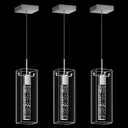 Pendant Lights Kitchen Island, 3 Pack 6500K LED Kitchen Lighting Crystal Island Light with Bubble Glass, Nickel Kitchen Hanging Light Fixture Modern Pendant Ceiling Light Fixture