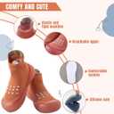 Baby Sock Shoes Boys Girls First Walking Infant Toddler Shoes Non Slip Lightweight Indoor Outdoor (Brown)