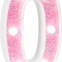 Pink Marquee Light Up Numbers, Glitter LED Number Lights Lamp Battery Powered for Girls Birthday Party Table Decorations, Wall Decor for Girls bedroom, Pink Number 0 Sign with Cool White Lights